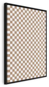 Quadro - Checkerboard Pattern - Brown-White Grid with a Subtle Noise