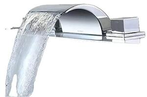 Rubinetto per vasca da bagno, realizzato in ottone, compatibile con sistemi di fissaggio a 5 fori, con erogatore a cascata, da montare a incasso, per un'installazione duratura