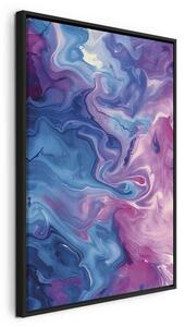 Quadro - Night Flows - Abstract Waves in Shades of Blue and Violet
