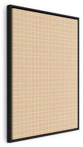 Quadro - Waving Lines - Creamy Grid on a Noisy Pastel Background