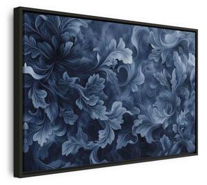 Quadro - Abstract Ornaments Dark Blue Victorian Leaves