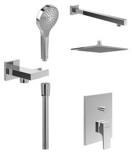 Sistema doccia Villeroy & Boch Taro, completo di supporto per doccetta, doccetta manuale e miscelatore monocomando da incasso