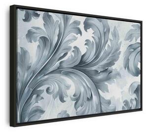 Quadro - Stone Baroque Ornaments in Light Shades of Gray-Blue