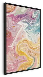 Quadro - Colorful Chaos - Dynamic Shapes in Shades of Pink Yellow and Blue