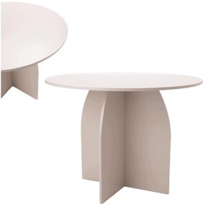 EstiloHome, tavolo da pranzo rotondo SORA, diametro 100 cm, finitura "Cashmere" – tavolo da cucina con struttura a croce
