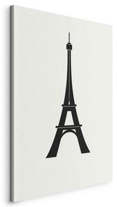 Quadro - Eiffel Tower Simple Graphics in Black and White