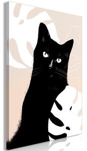 Quadro - Cat in Monsteras (1 Part) Vertical