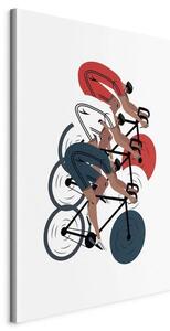 Quadro - Cycling Race Competitors on a Light Background - Illustration