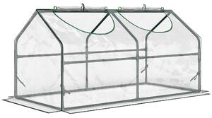 Outsunny Serra da Giardino in Acciaio con 2 Finestre Avvolgibili e Copertura PVC Anti-UV per Orto, 120x60x60cm, Trasparente | Aosom Italy