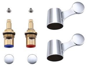 Valvole/cartucce per rubinetti in ottone con manopole metalliche da 1/2" per rubinetti da cucina e bagno