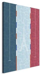 Quadro - Graphic Illustration of a Swimming Pool Against the Backdrop of the French Flag
