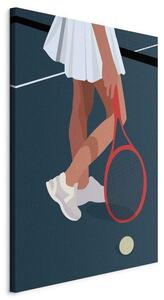Quadro - Female Tennis Player With a Red Racket on the Court - Graphics