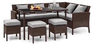 Blumfeldt Titania Dining Lounge Set Mobili da Giardino marrone/grigio chiaro