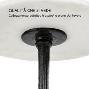 Blumfeldt Patras-XS Bistro Tavolo da Bistrot in marmo Piano in ghisa O30cm Supporto in ghisa