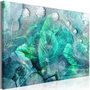 Quadro - Turquoise Leaves (1 Part) Wide