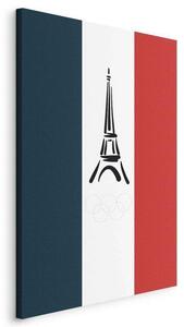 Quadro - French Flag With Graphic Eiffel Tower