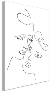 Quadro - Couple in Black and White (1-part) - Romantic Kiss Moment