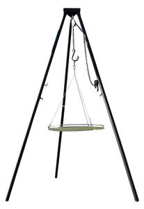 "Grillclub" massiccio con treppiede "Benny" (altezza 180 cm) + griglia Ø 55 cm con cavo in ACCIAIO INOSSIDABILE; barbecue girevole