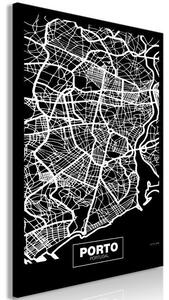 Quadro - Negative Map: Porto (1 Part) Vertical