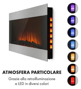 Klarstein Camino elettrico Basel Illumine | Luce al LED per la fiamma | 2000 Watt | 2 livelli di riscaldamento | dimmerabile
