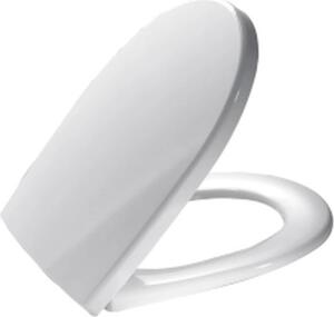 MKW Sedile WC Aquila Plus con coperchio e cerniera in plastica, bianco, 1 pezzo