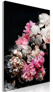 Quadro - Peony Charm (1-part) - Colorful Bouquet on Black Background