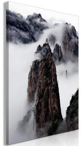Quadro - High Mountains in Mist (1-part) - Landscape of Clouds Amid Rocks