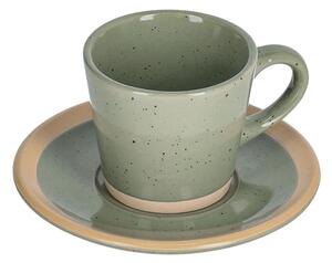 Tazzina da caffè con piattino Tilia in ceramica verde scuro