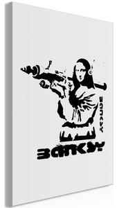 Quadro - Contrast Duel (1-part) - Banksy on Mural with Mona Lisa