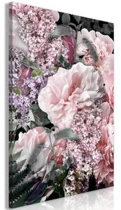 Quadro - Among Flowers (1-part) - Blooming Plants in Natures Colors