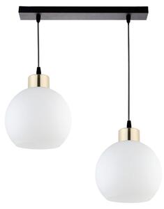 Lampadario KAR-LIGHTING a 2 luci, nero, in acciaio e vetro, con altezza regolabile, ideale per la sala da pranzo, attacco E27
