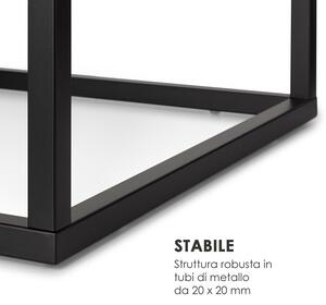 Besoa Volos T50 Tavolino 50x40x50 cm Marmo Indoor & Outdoor Nero/Bianco