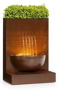 Blumfeldt Windflower Fontana con Vaso per Piante 11W Metallo Zincato marrone
