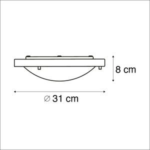 Plafoniera moderna nera IP44 31cm - YUMA