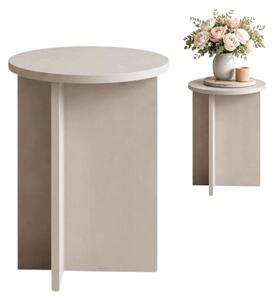 Tavolino laterale EstiloHome KUMO, rotondo, diametro 35 cm, in tessuto simile al cashmere – piccolo tavolino da divano