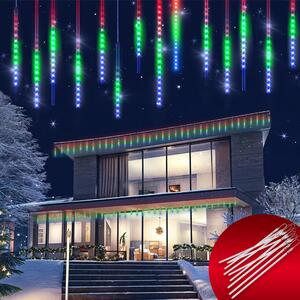 MONZANA® Luci fiabesche pioggia di meteoriti 480 LED per esterni 10 tubi ciascuno 50 cm per interni Luci fiabesche pioggia gelata di Natale luci di Natale, colore multicolore