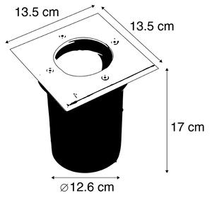Faretto da terra moderno acciaio 13,5cm IP67 - BASIC Square