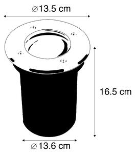 Faretto da terra moderno in acciaio 13,5 cm IP67 - Basic Round