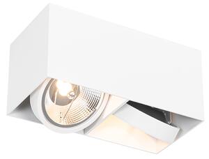 Faretto design bianco rettangolare AR111 2 luci - BOX