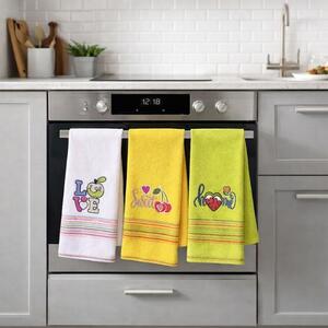 Strofinacci cucina Vingi Ricami Good 3 pezzi