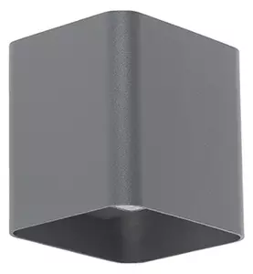 Applique moderna grigio scuro incl. LED IP54 quadrata - Evi