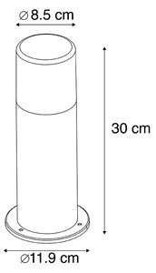 Lampione nero paralume bianco opalino 30 cm IP44 - ODENSE