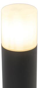 Lampione nero paralume bianco opalino 30 cm IP44 - ODENSE