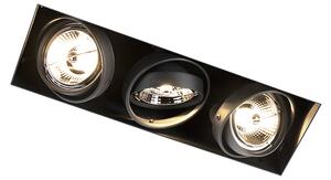 Faretto da incasso nero orientabile senza cornice a 3 luci - ONEON 3 trimless AR70