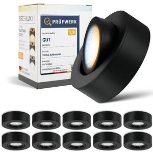 Set di 10 faretti da superficie SSC-LUXon VIONA LED nero piatto orientabile - faretto da superficie bianco caldo, bianco neutro, bianco luce diurna