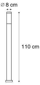 Lampione acciaio 110cm IP44 perno/palo e kit di collegamento ROX