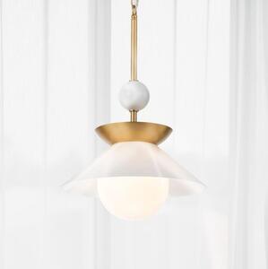 Quintiesse QN-SAUCER-1P-M-AB-OPAL - Lampadario su asta SAUCER M 1xE27/40W/230V, oro