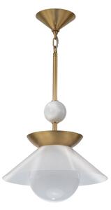 Quintiesse QN-SAUCER-1P-M-AB-OPAL - Lampadario su asta SAUCER M 1xE27/40W/230V, oro