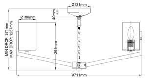 Quintiesse QN-NYE6-CLP - Lampadario a stelo NYE 6xE14/40W/230V cromo satinato