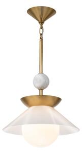 Quintiesse QN-SAUCER-1P-M-AB-OPAL - Lampadario su asta SAUCER M 1xE27/40W/230V, oro